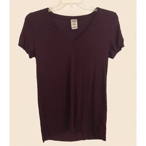 PINK Victoria’s Secret Plum Short Sleeve Shirt